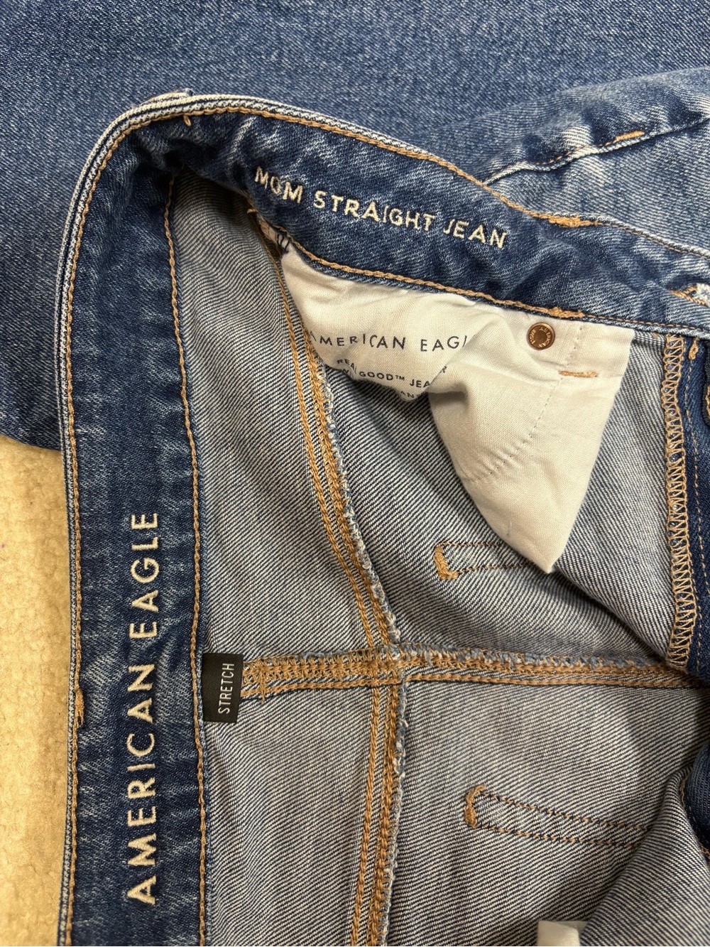 American Eagle Mom Straight Jeans - Medium Blue - Picture 2 of 3